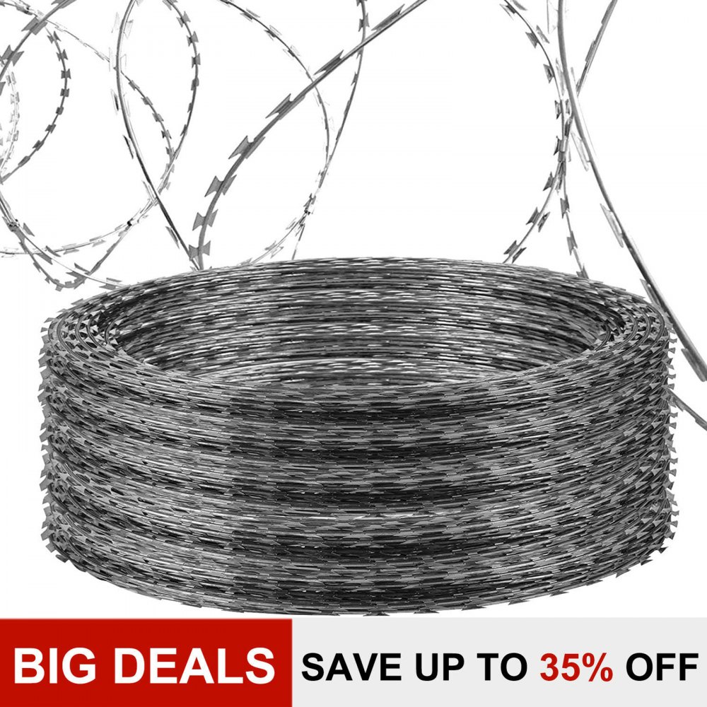 Grandes ofertas en valla de alambre de púas VEVOR, ahorre hasta un 35 % de descuento, alambre de púas en espiral.