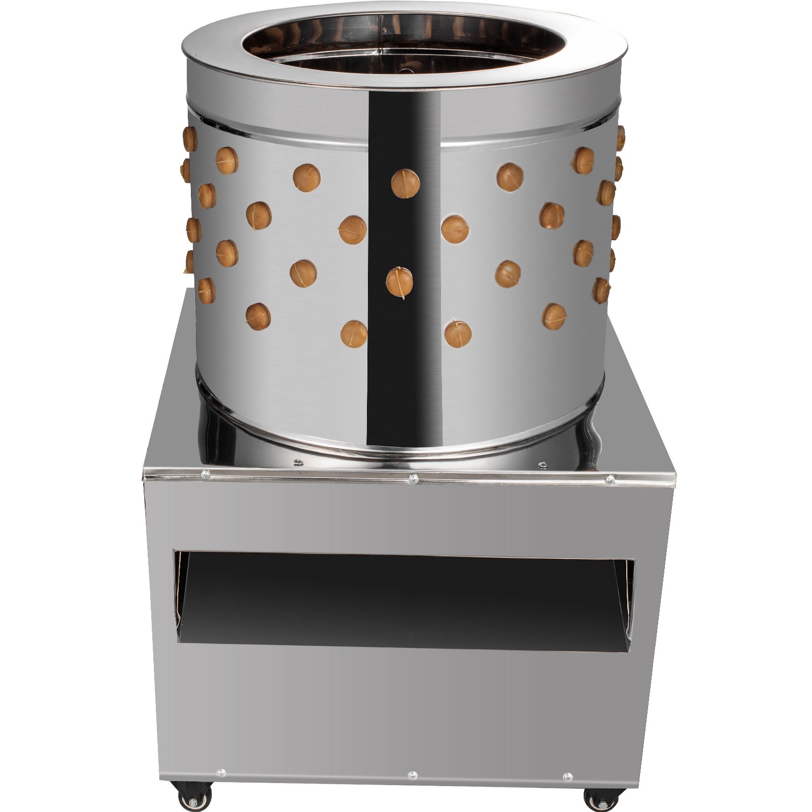 Desplumadora de aves de corral VEVOR de 2200 W, 240 rpm, para pavo, pollo, aves de corral, barril de 23,5 pulgadas de diámetro, de acero inoxidable, con ruedas.