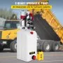 VEVOR Unidad de Potencia Hidráulica de 6 Cuartos de Galón, Bomba Hidráulica de Acción Simple, Remolque Volquete 12 V CC con Depósito de Metal de 6 L, a Elevación de Automóviles, 2850 R/MIN, Blanco