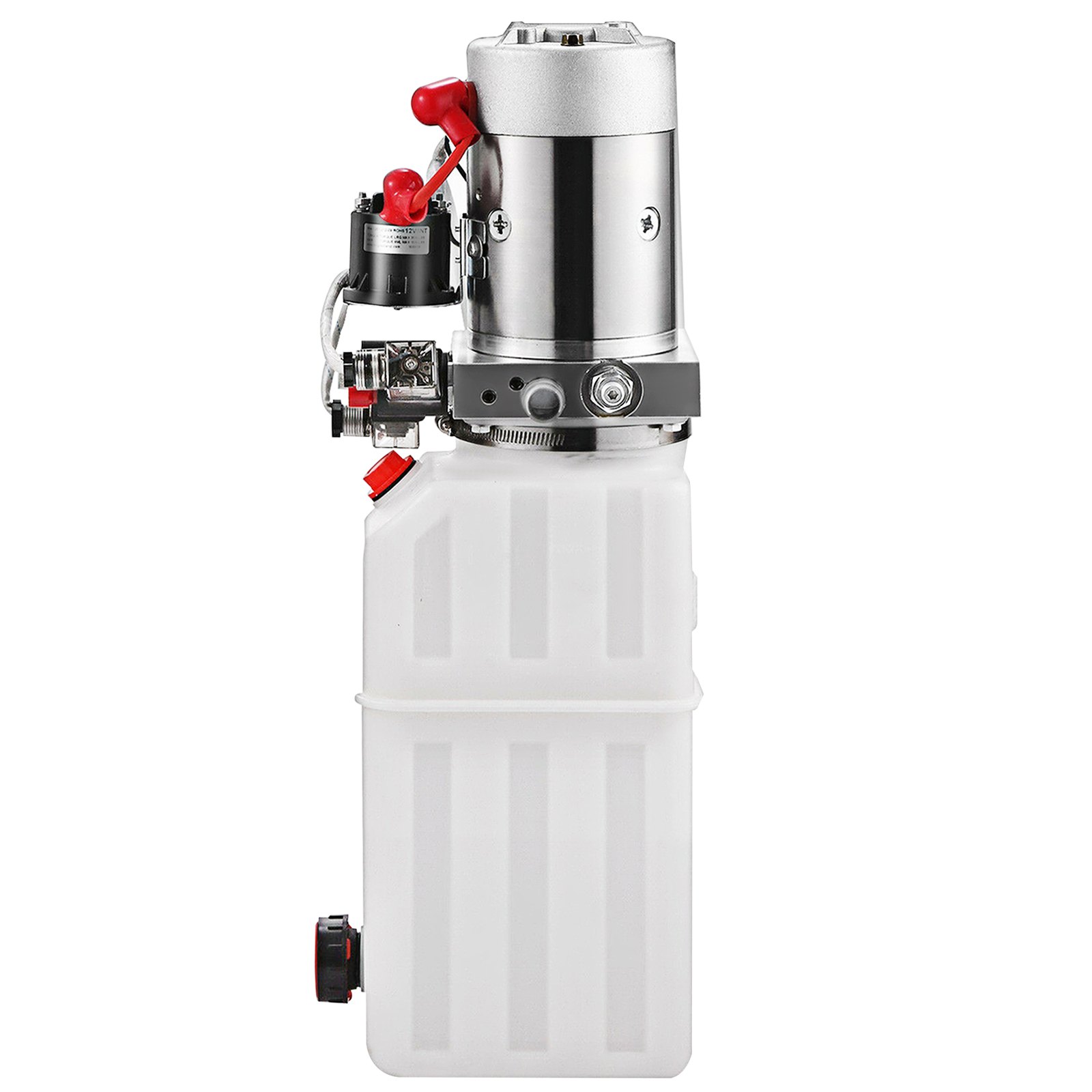 Unidad de potencia hidráulica VEVOR Bomba hidráulica de 6 cuartos de galón Paquete de potencia hidráulica de 12 V CC de doble acción para camión volquete Remolque volquete Puerto SAE6 con depósito de plástico