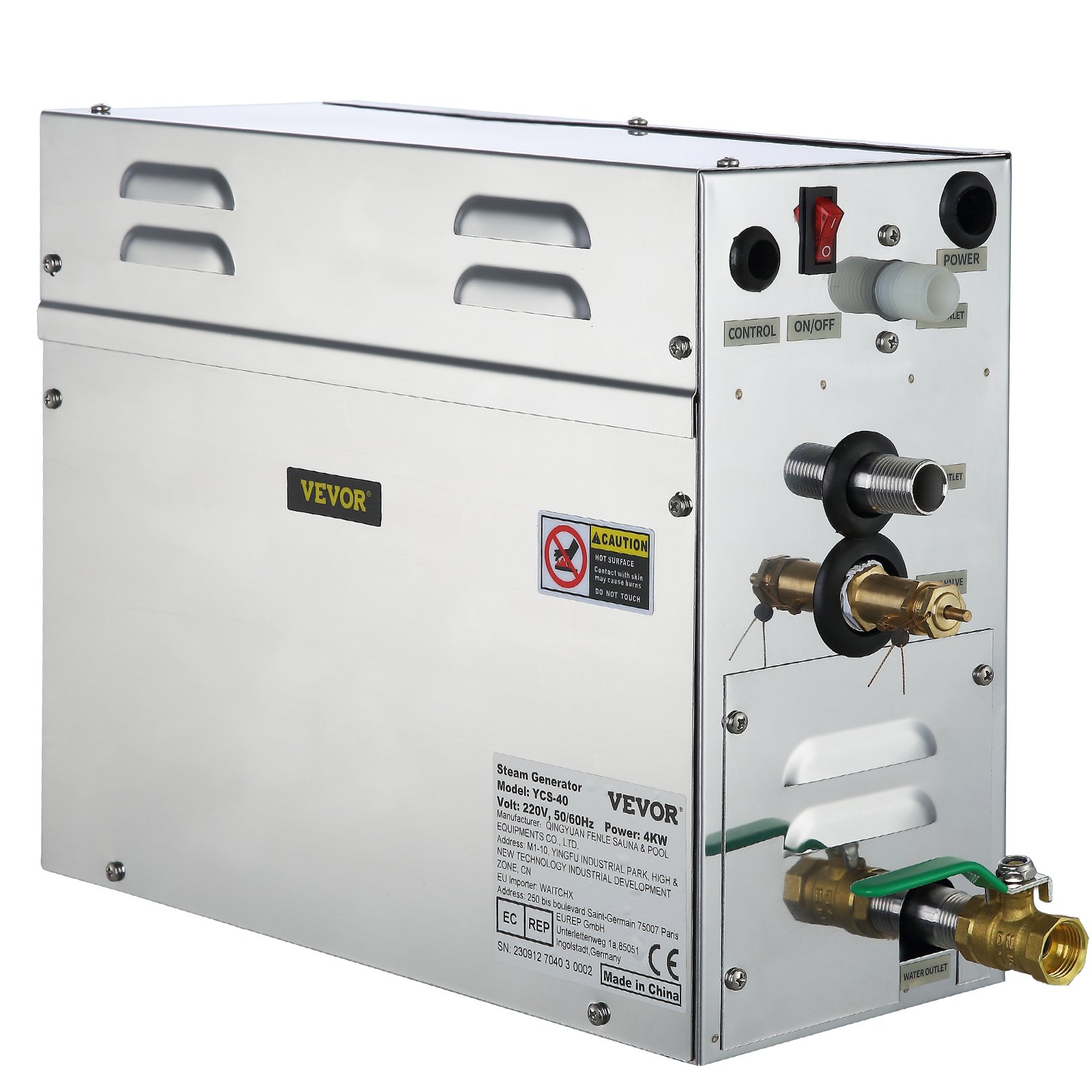 VEVOR 7 KW Generador de vapor 220V Sauna Steamer con controles programables a prueba de agua para el hogar SPA Baño Hotel Ducha Baño (7KW-1)