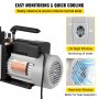 Bomba de vacío VEVOR de 8 CFM y 1 HP para aire acondicionado de doble etapa, 110 V, refrigerante de vacío máximo, herramienta neumática HVAC para reparación de automóviles, evacuación por vacío.
