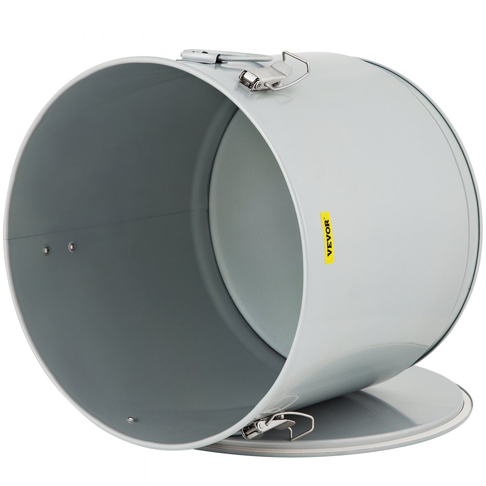 Cubo de grasa para freidora VEVOR de 15.9 galones, recipiente para filtro de aceite de acero al carbono revestido de 60 l con base con ruedas, contenedor para desechar aceite con capacidad de 123 lb, contenedor de transporte con clip de cierre de tapa y bolsa de filtro de nailon plateada.