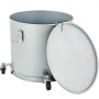 VEVOR Fryer Grease Bucket 15.9 Gal, Coated Carbon Steel Oil Filter Pot 60L with Caster Base, Oil Disposal Caddy with 123 LBS Capacity, Transport Container with Lid Lock Clip Nylon Filter Bag Silver