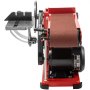 Lijadora de banda roja VEVOR con motor robusto y mesa de lijado ajustable.