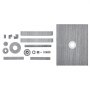 Kit de borde para ducha VEVOR, kit de plato de ducha de 60" x 48" con brida central de ABS de 2", membrana impermeable, rejilla de acero inoxidable, listones de pendiente para plato de ducha aptos para baño