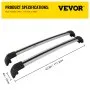 Barras transversales para portaequipajes de techo VEVOR, barras transversales para equipaje, escalera de carga, carga para bicicleta, barras transversales para techo, color negro (para Audi Q7, para Audi Q7 2006-2021 Sliver)