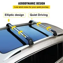 Barras transversales para portaequipajes de techo VEVOR, barras transversales para equipaje, escalera de carga, carga para bicicleta, barras transversales para techo, color negro (para Audi Q7, para Audi Q7 2006-2021 Sliver)