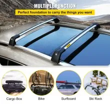 Barras transversales para portaequipajes de techo VEVOR, barras transversales para equipaje, escalera de carga, carga para bicicleta, barras transversales para techo, color negro (para Audi Q7, para Audi Q7 2006-2021 Sliver)