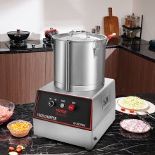 Procesador de alimentos y picadora de verduras VEVOR, 16 cuartos, 1400 W, procesador de alimentos de acero inoxidable apto para uso alimentario, picadora con 2 cuchillas curvas en S adicionales, multifuncional para picar verduras, carne, cereales y frutos secos