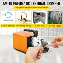 Herramienta de prensado neumática VEVOR AM-10 Máquina de prensado de terminal de cable accionado por aire neumático Prensado de hasta 16 mm2 Crimpadora neumática (crimpadora AM-10)
