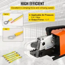 Herramienta de prensado neumática VEVOR AM-10 Máquina de prensado de terminal de cable accionado por aire neumático Prensado de hasta 16 mm2 Crimpadora neumática (crimpadora AM-10)