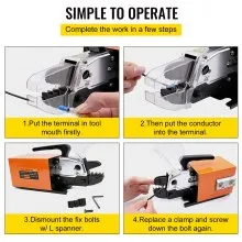Herramienta de prensado neumática VEVOR AM-10 Máquina de prensado de terminal de cable accionado por aire neumático Prensado de hasta 16 mm2 Crimpadora neumática (crimpadora AM-10)