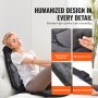 VEVOR Cojín de asiento de masaje con calor, 6 motores de vibración, almohadilla de masaje para asiento, estera de silla de masaje vibratoria con 5 modos y 4 intensidades, 2 almohadillas térmicas para oficina en casa, alivio de fatiga y estrés para espalda, caderas