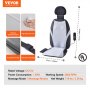VEVOR Shiatsu Masajeador de Espalda con Calor, Cojín de Asiento de Masaje con Rodillos Shiatsu de Espalda de 2 Grupos y 2 Motores de Vibración de Asiento, Cojín de Silla de Masaje para Alivio de Fatiga con 5 Modos de Vibración para Oficina en Casa