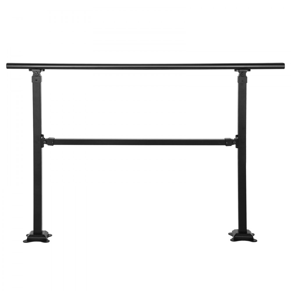 Barandilla de escalera exterior VEVOR, apta para escaleras de 0 a 5 peldaños, pasamanos de hierro forjado de estilo transicional, barandilla de escalera exterior ajustable, pasamanos para escalones de hormigón con kit de instalación, pasamanos exterior negro mate.