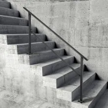 Barandilla de escalera exterior VEVOR, se adapta a pasamanos de hierro forjado de transición de 0 a 5 escalones, barandilla de escalera exterior ajustable, pasamanos para escalones de hormigón con kit de instalación, pasamanos exterior negro mate