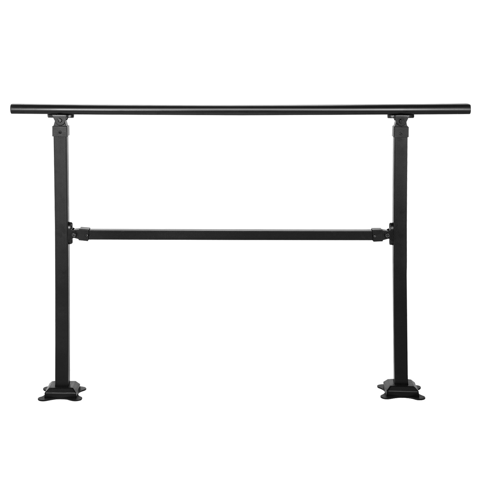 Barandilla de escalera exterior VEVOR, apta para escaleras de 0 a 5 peldaños, pasamanos de hierro forjado de estilo transicional, barandilla de escalera exterior ajustable, pasamanos para escalones de hormigón con kit de instalación, pasamanos exterior negro mate.