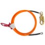 Kit de cordón con núcleo de acero VEVOR con cuerda naranja, ganchos de seguridad y mosquetón rojo.