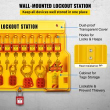 VEVOR 58 kits de etiquetado de bloqueo, kit de seguridad eléctrica Loto incluye candados, estación de bloqueo, cerrojo, etiquetas y bridas, herramientas de seguridad de bloqueo y etiquetado para maquinaria industrial, energía eléctrica