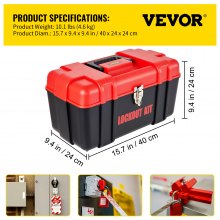 VEVOR 43 kits de etiquetado de bloqueo, kit de seguridad eléctrica Loto incluye candados, 5 tipos de bloqueos, cerrojos, etiquetas y bridas, caja, herramientas de seguridad de bloqueo para eliminación de riesgos eléctricos en maquinaria industrial