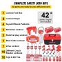 VEVOR 42 kits de etiquetado de bloqueo, kit de seguridad eléctrica Loto incluye candados, 5 tipos de bloqueos, cerrojos, etiquetas y bridas, caja, herramientas de seguridad de bloqueo para eliminación de riesgos eléctricos en maquinaria industrial