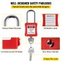 VEVOR 42 kits de etiquetado de bloqueo, kit de seguridad eléctrica Loto incluye candados, 5 tipos de bloqueos, cerrojos, etiquetas y bridas, caja, herramientas de seguridad de bloqueo para eliminación de riesgos eléctricos en maquinaria industrial