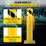 Bolardo de seguridad VEVOR de 61 x 14 cm, bolardo de seguridad de 14 cm de diámetro exterior y 61 cm de altura. Barrera de seguridad de acero con recubrimiento en polvo amarillo, con 4 pernos de anclaje gratuitos para zonas con tráfico intenso.
