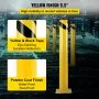 Bolardo de seguridad VEVOR 36-5.5 Bolardo de barrera de seguridad 5-1/2" OD 36" Altura Tubo con recubrimiento en polvo amarillo Barrera de seguridad de acero con 4 pernos de anclaje libres para áreas sensibles al tráfico