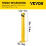 Bolardo de seguridad VEVOR de 36 x 5,5 pulgadas, diámetro exterior de 5-1/2 pulgadas, altura de 36 pulgadas, revestimiento de polvo amarillo, con 4 pernos de anclaje gratuitos para zonas con tráfico intenso.