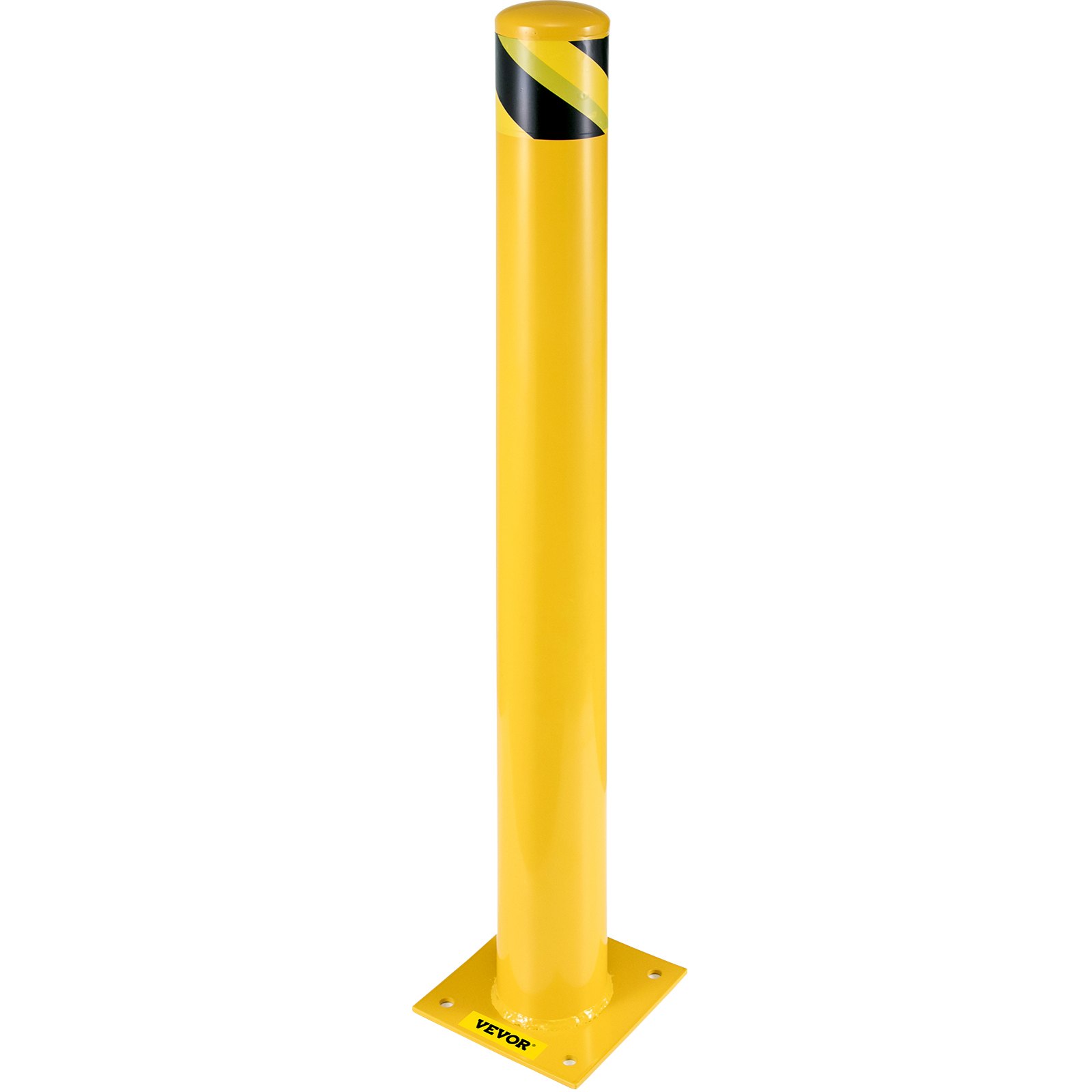 Bolardo de seguridad VEVOR de 36 x 5,5 pulgadas, diámetro exterior de 5-1/2 pulgadas, altura de 36 pulgadas, revestimiento de polvo amarillo, con 4 pernos de anclaje gratuitos para zonas con tráfico intenso.