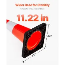 Conos de seguridad VEVOR, 18 in/45 cm de altura, 5 conos de tráfico naranja de PVC con collar reflectante y base negra ponderada, utilizados para control de tráfico, estacionamiento en carretera y mejora escolar