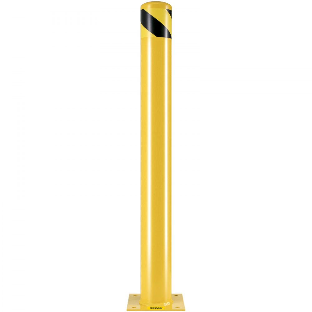 VEVOR Bolardo de seguridad Poste de bolardo de acero Tubo amarillo Barrera de acero 42" H 4.5" D