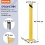 VEVOR Bolardo de seguridad Poste de bolardo de acero Tubo amarillo Barrera de acero 42" H 4.5" D