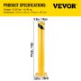 VEVOR Tuspuzz Bolardo de seguridad Poste de bolardo de acero Tubo amarillo Barrera de acero 42" H 5.5" D