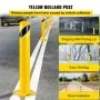 VEVOR Tuspuzz Bolardo de seguridad Poste de bolardo de acero Tubo amarillo Barrera de acero 48" H 5.5" D