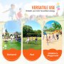 Columpios VEVOR para jardín, capacidad de carga de 272 kg, con 1 asiento tipo platillo, 2 asientos de cinturón, soporte de metal resistente en forma de A y cuerda ajustable, columpio para exteriores para niños