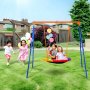 Columpios VEVOR para patio, capacidad de carga de 200 kg, asiento de 101 cm con estructura metálica resistente y cuerda ajustable, fácil de montar, ideal para niños al aire libre.
