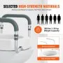 Asiento de inodoro elevado VEVOR, altura de 8,9 cm, capacidad de peso de 136 kg, para inodoro redondo estándar, pasamanos de aluminio, con reposabrazos acolchados de EVA, para personas mayores, personas con discapacidad, pacientes, embarazadas y profesionales médicos.