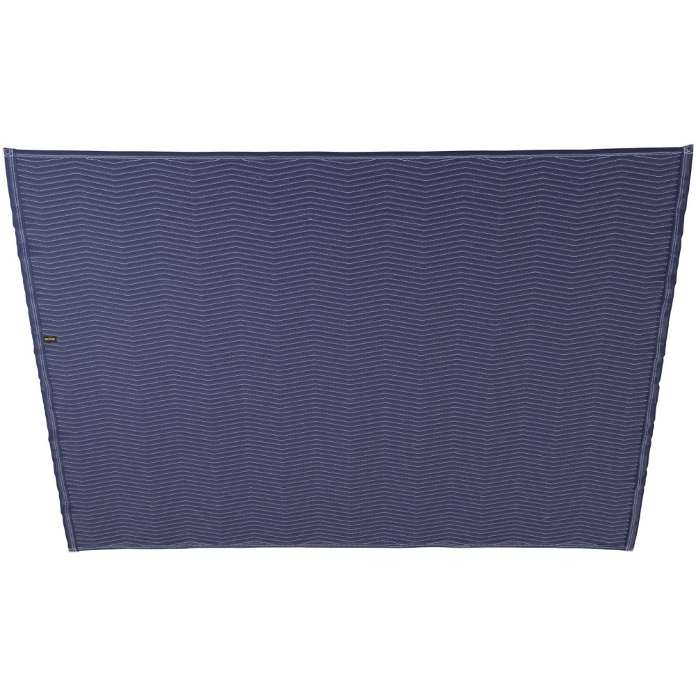 Mantas de mudanza VEVOR, color azul con estampado en zigzag, vista completa, funda protectora para muebles.