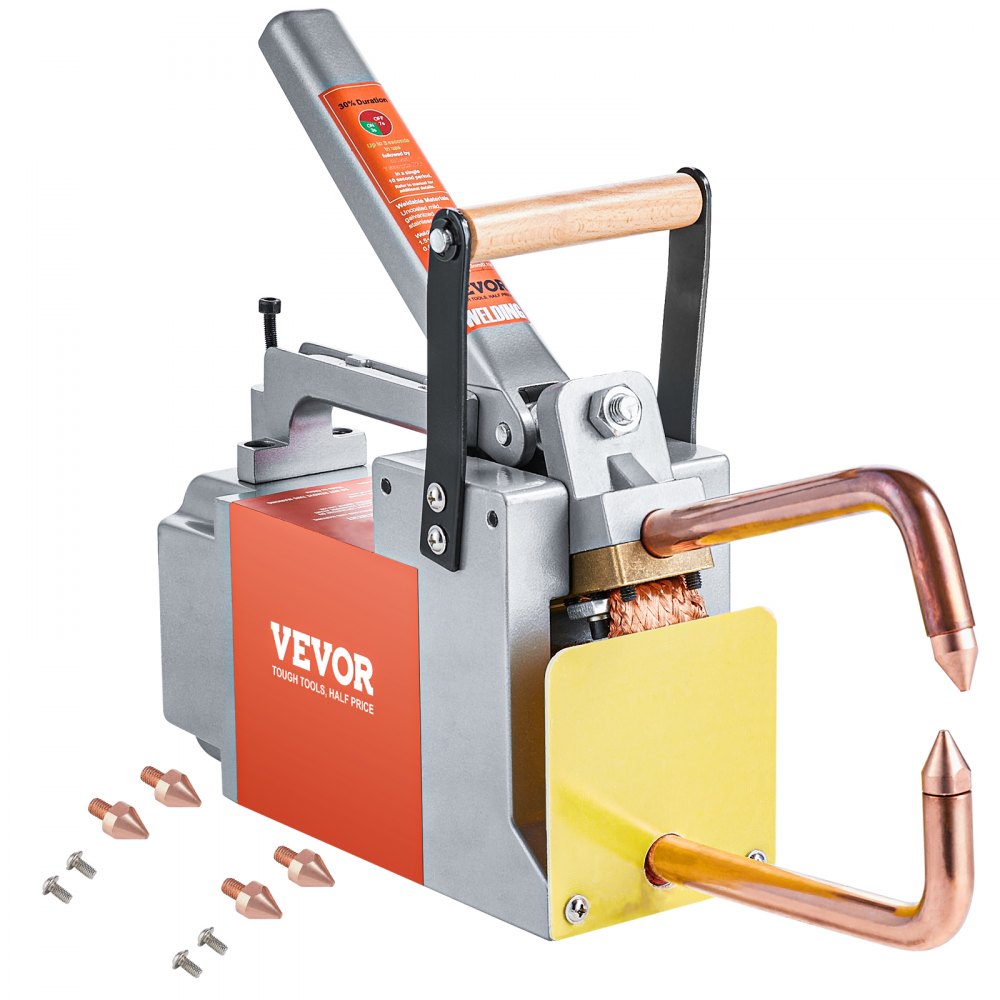 Soldadora por puntos portátil VEVOR, máquina soldadora por puntos de 1/8 de pulgada con capacidad de entrada de 1,5 kVA, pistola de punta de soldadura portátil, máquina de soldadura por puntos de chapa metálica para placas de acero