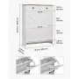 VEVOR Zapatero con 2 Puertas, Antivuelco y Cajones, Ahorra Espacio, Estilo Rústico, Organizador de Zapatos Independiente para Entrada, Pasillo, Salón, Porche, 800 x 240 x 1050 mm, Blanco y Nogal