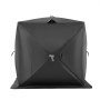 VEVOR Portable Ice Shelter, 6-8 Person Pop-Up Ice Fishing Tent, 70 Square Feet Fishable Area, Ice Shanty for Winter Fishing, Waterproof Oxford Ice Cube with Anchors/Ropes/Carrying Bag, 142"x71" Black