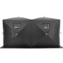 VEVOR Portable Ice Shelter, 6-8 Person Pop-Up Ice Fishing Tent, 70 Square Feet Fishable Area, Ice Shanty for Winter Fishing, Waterproof Oxford Ice Cube with Anchors/Ropes/Carrying Bag, 142"x71" Black