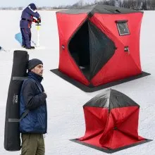 Tienda de campaña portátil para pesca en el hielo emergente para exteriores VEVOR para 3 o 4 personas