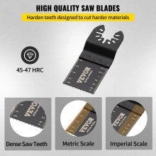 VEVOR 100 hojas de sierra oscilantes, kit de cuchillas multiherramienta de liberación rápida, hojas de herramientas HCS para pernos de clavos de metal, plástico, madera, compatible con Dewalt Dremel Fein Worx Bosch Makita Milwaukee