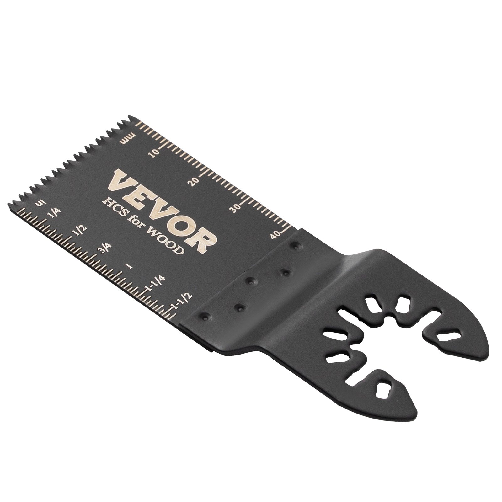 Hoja de sierra para madera VEVOR hcs con marcas de medición. Hojas de sierra oscilantes VEVOR.