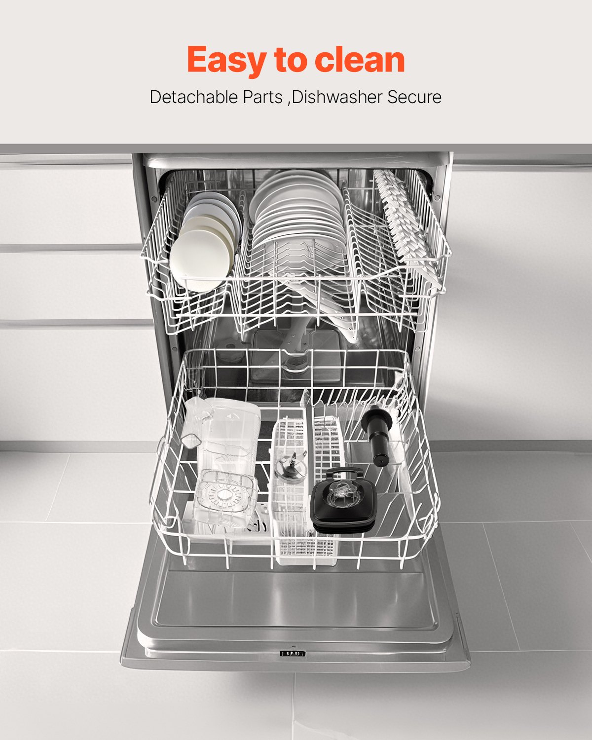 Licuadora VEVOR para batidos, 1400 W, 1,7 l, potente motor, multifuncional, ideal para cocina.