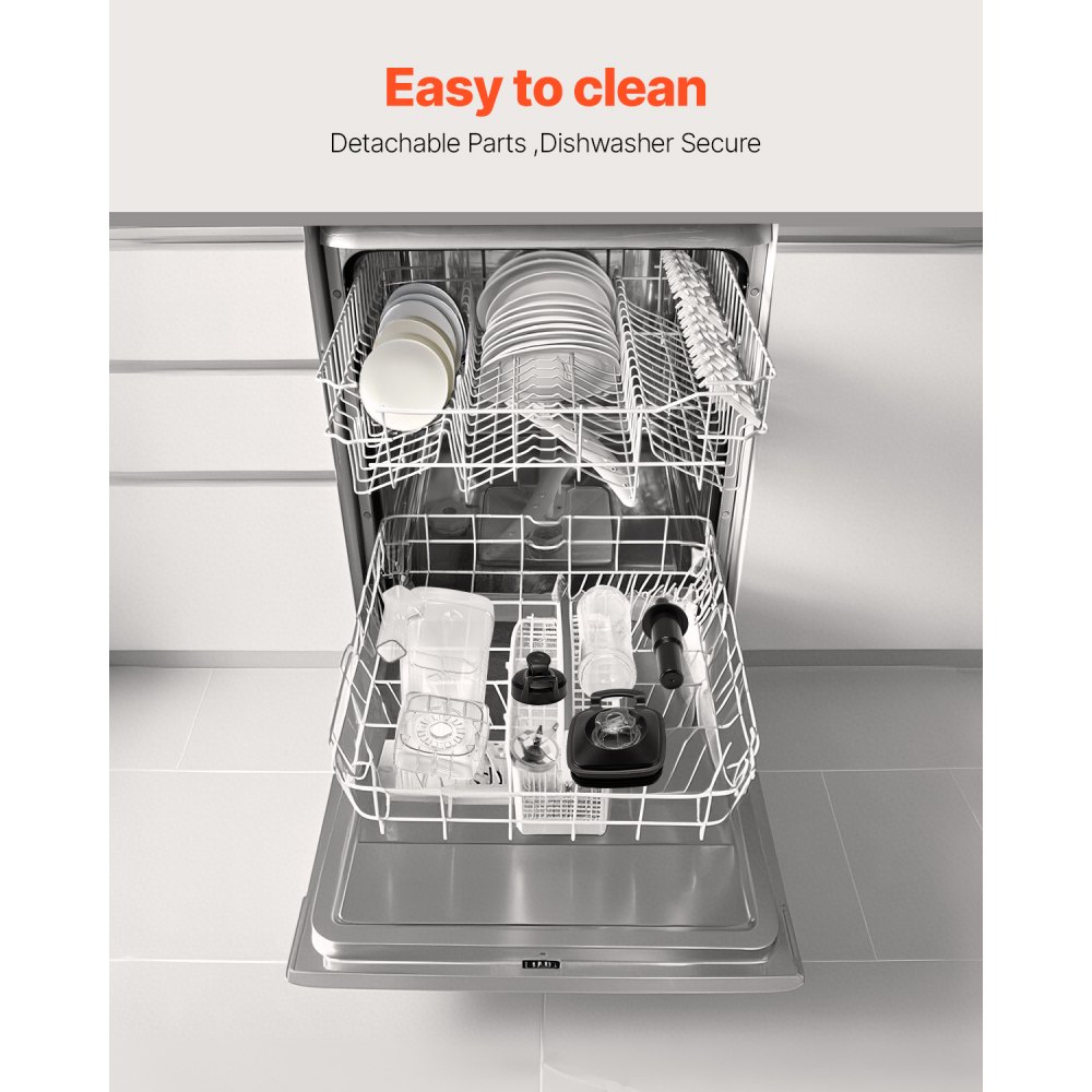 Licuadora VEVOR para batidos, 1400 W, 177 g, potente motor, multifuncional, con 2 tazas para batidos, zumos y zumos. Ideal para la cocina.