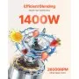 Licuadora VEVOR para batidos, 1400 W, 177 g, potente motor, multifuncional, con 2 tazas para batidos, zumos y zumos. Ideal para la cocina.